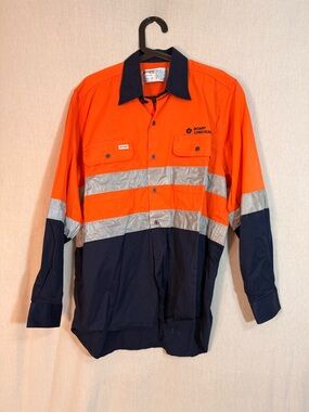 Men’s High-Visibility Orange & Navy Work Shirt Jacket